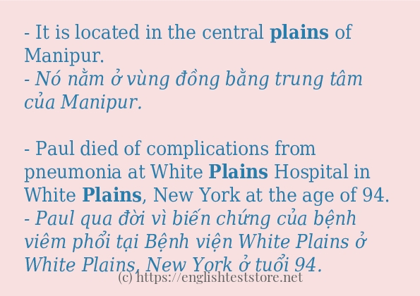 Các cách dùng từ plains