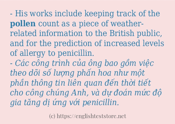 Các cách dùng từ pollen