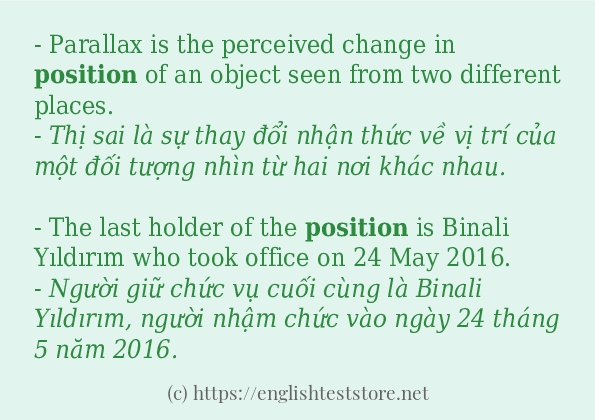 Các cách dùng từ position