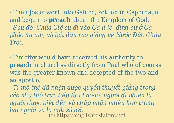 Các cách dùng từ preach