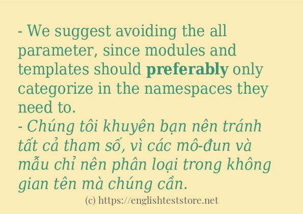 Các cách dùng từ preferably
