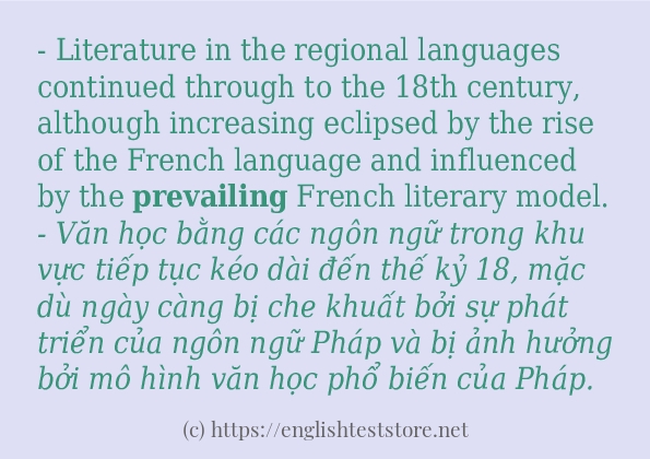 Các cách dùng từ prevailing