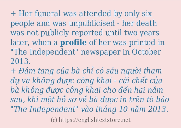 Các cách dùng từ profile