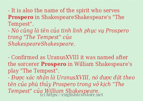 Các cách dùng từ prospero