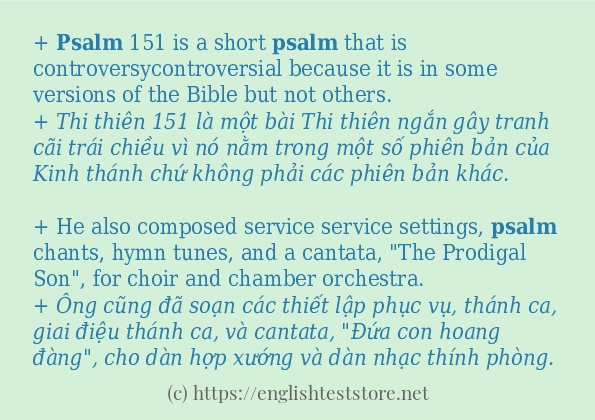 Các cách dùng từ psalm Các cách dùng từ psalm