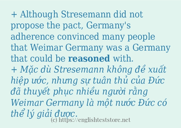 Các cách dùng từ reasoned