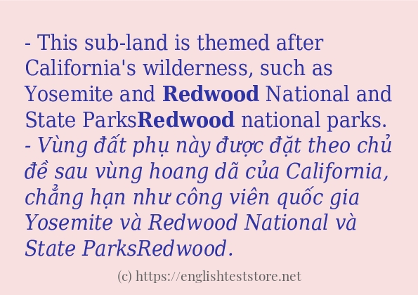 Các cách dùng từ redwood