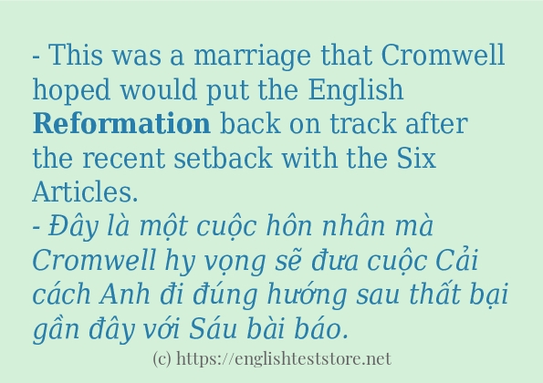 Các cách dùng từ reformation