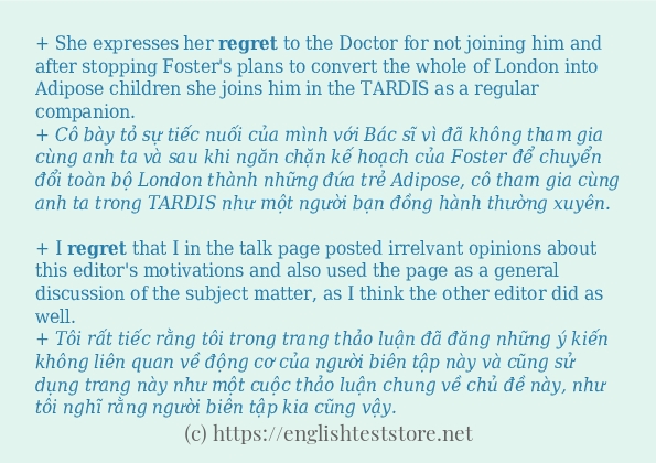 Các cách dùng từ regret Các cách dùng từ regret