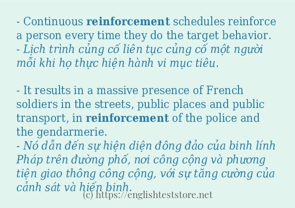 Các cách dùng từ reinforcement