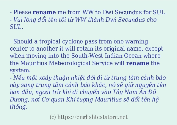 Các cách dùng từ rename Các cách dùng từ rename