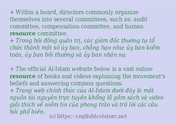 Các cách dùng từ resource