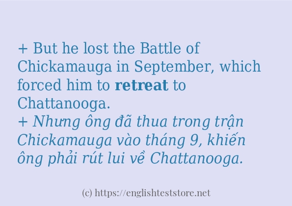 Các cách dùng từ retreat