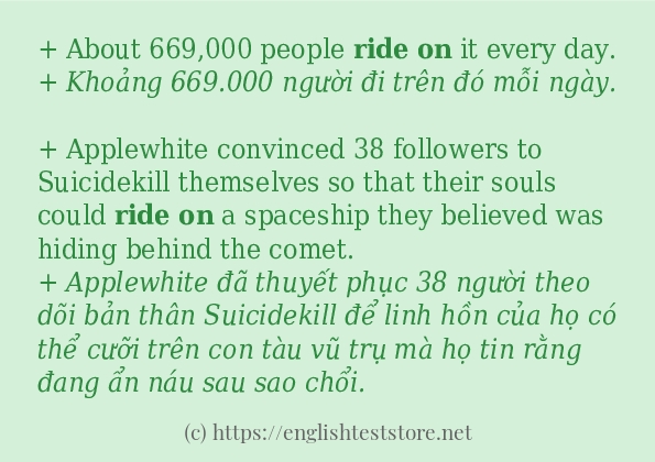 Các cách dùng từ ride on