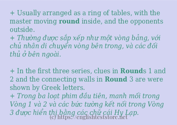 Các cách dùng từ round