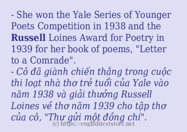 Các cách dùng từ russell
