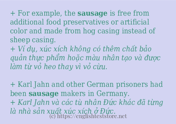 Các cách dùng từ sausage Các cách dùng từ sausage