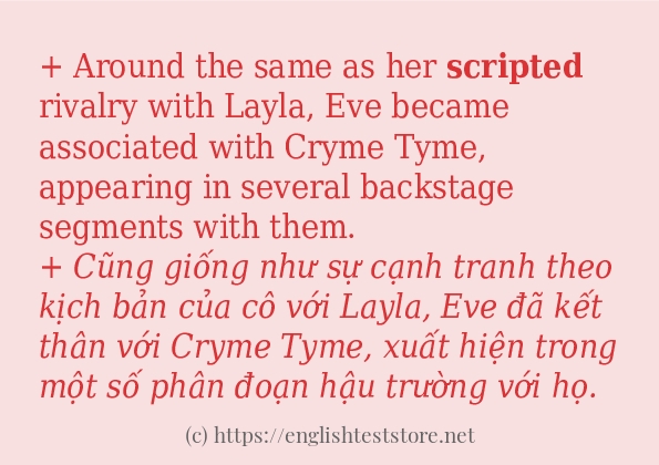Các cách dùng từ scripted Các cách dùng từ scripted