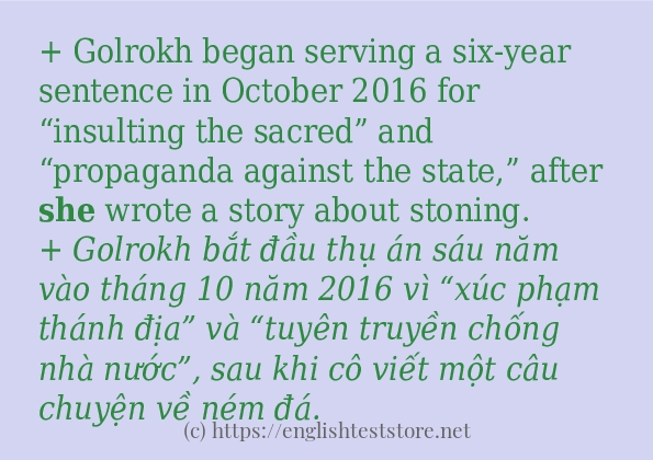 Các cách dùng từ she
