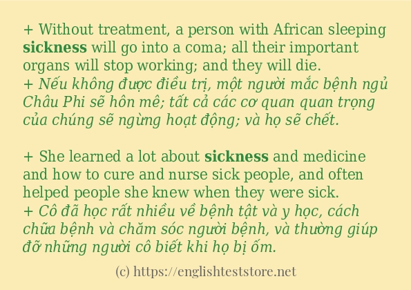 Các cách dùng từ sickness