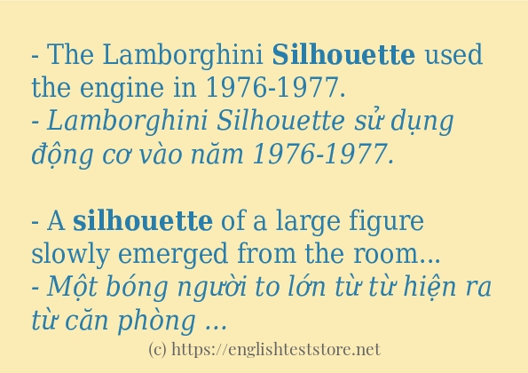 Các cách dùng từ silhouette