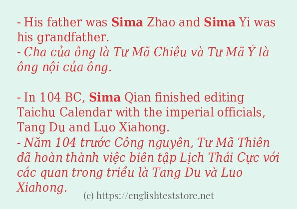Các cách dùng từ sima