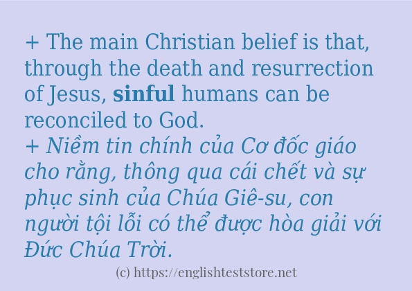 Các cách dùng từ sinful