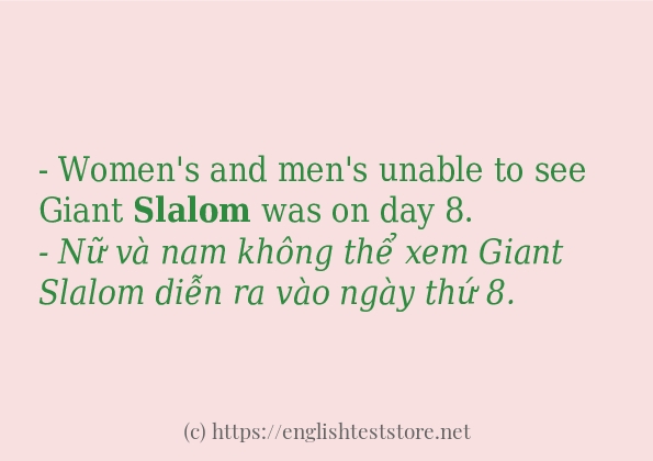 Các cách dùng từ slalom Các cách dùng từ slalom