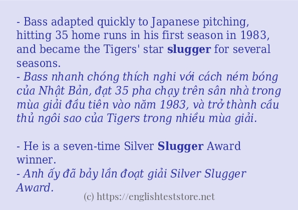 Các cách dùng từ slugger