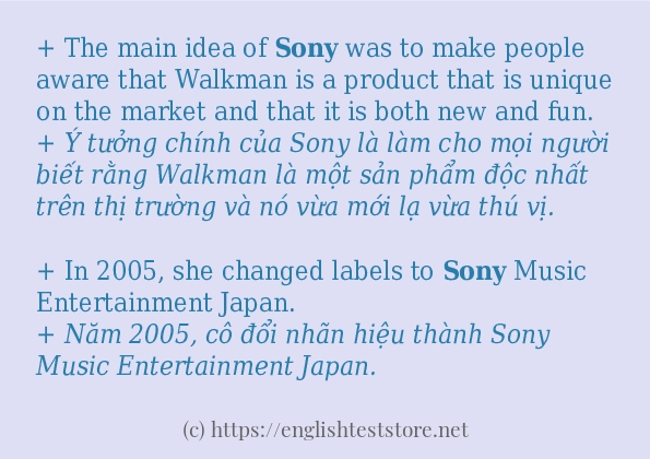 Các cách dùng từ sony