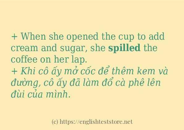 Các cách dùng từ spilled