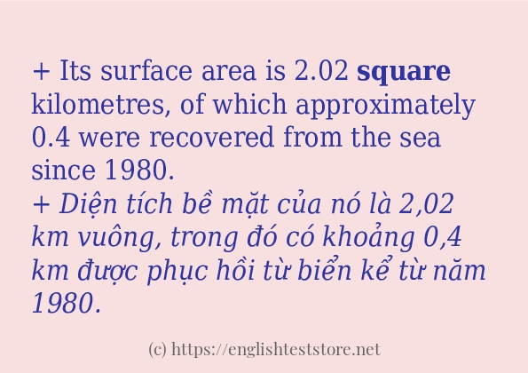 Các cách dùng từ square