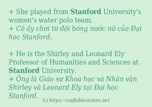Các cách dùng từ stanford