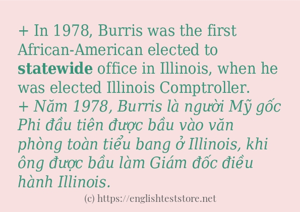 Các cách dùng từ statewide