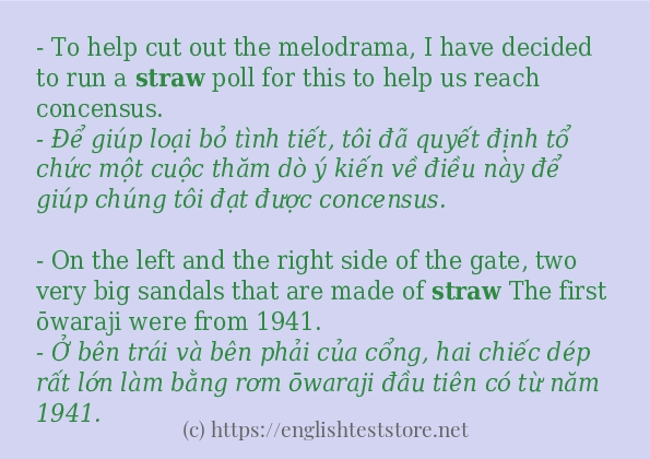 Các cách dùng từ straw