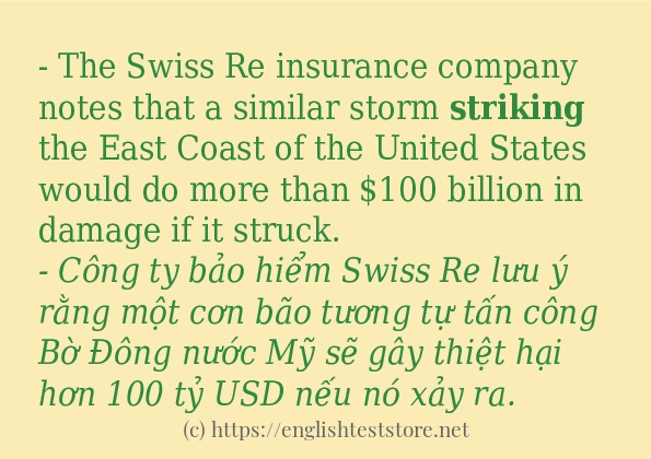 Các cách dùng từ striking