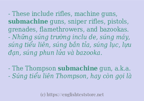 Các cách dùng từ submachine Các cách dùng từ submachine