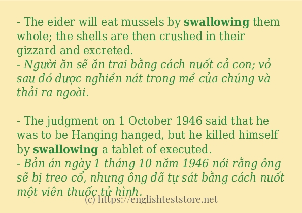 Các cách dùng từ swallowing