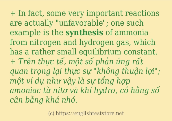 Các cách dùng từ synthesis Các cách dùng từ synthesis