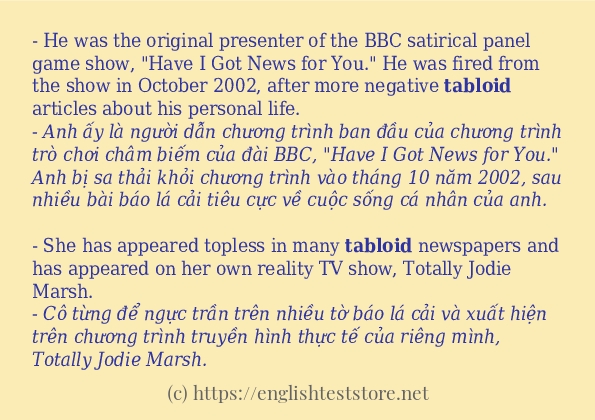 Các cách dùng từ tabloid Các cách dùng từ tabloid