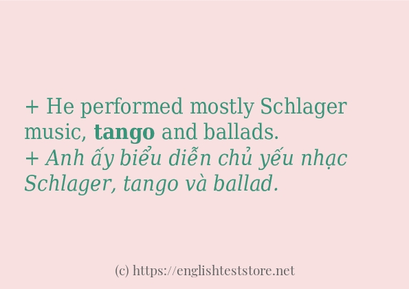 Các cách dùng từ tango