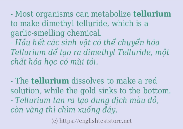 Các cách dùng từ tellurium