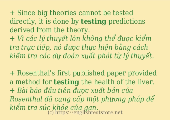 Các cách dùng từ testing Các cách dùng từ testing