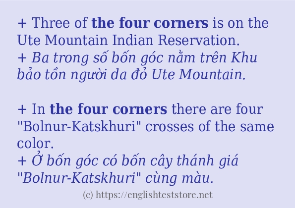 Các cách dùng từ the four corners