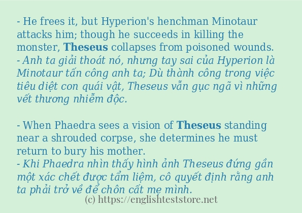 Các cách dùng từ theseus