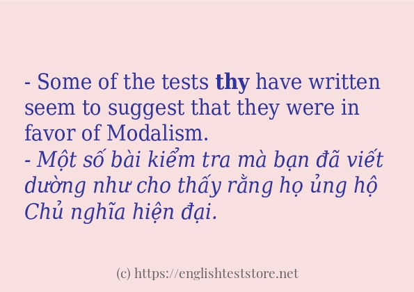 Các cách dùng từ thy
