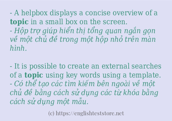 Các cách dùng từ topic