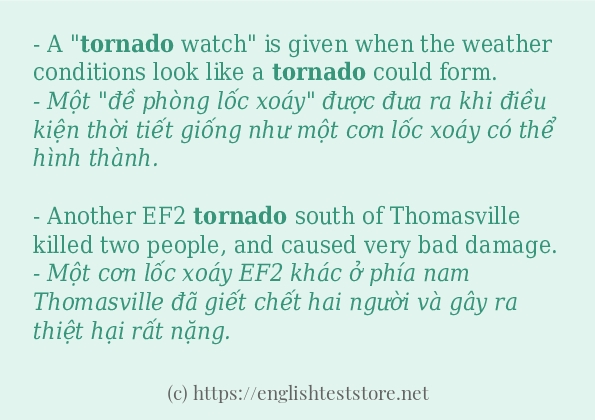 Các cách dùng từ tornado