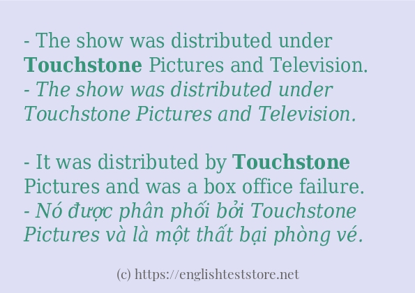 Các cách dùng từ touchstone