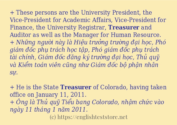 Các cách dùng từ treasurer